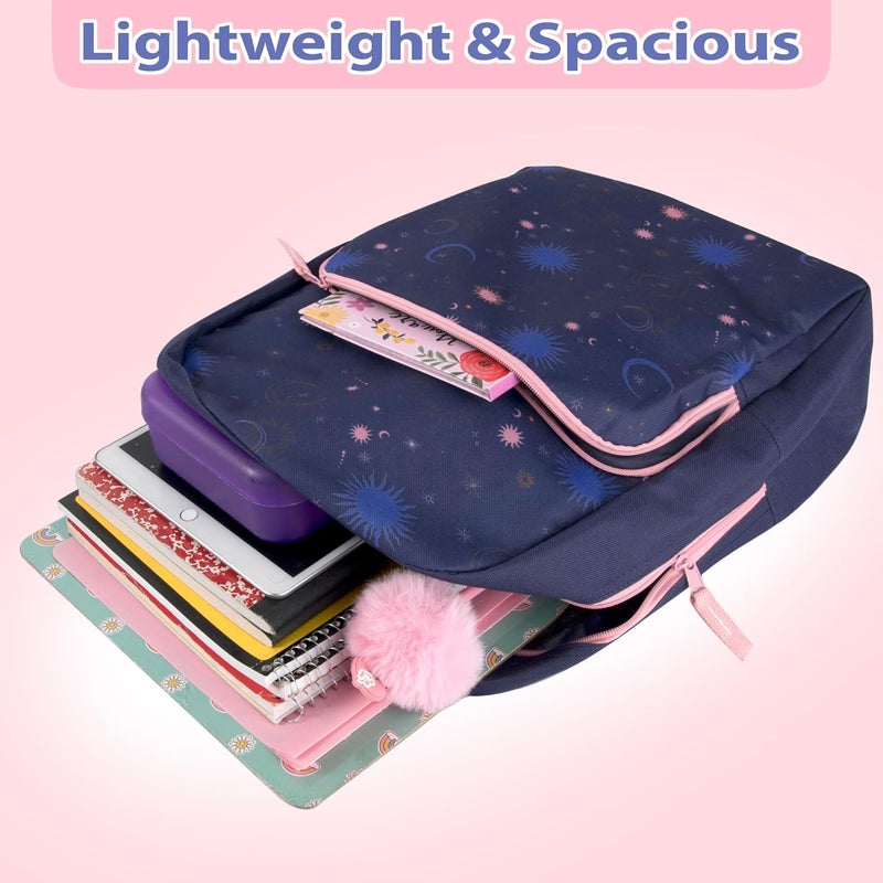Trailmaker Fun School Backpack for Elementary Middle School Girls and Boys | 17 Inch Printed Backpacks for School Kids, Travel (Twilight Twirls) - Image 2